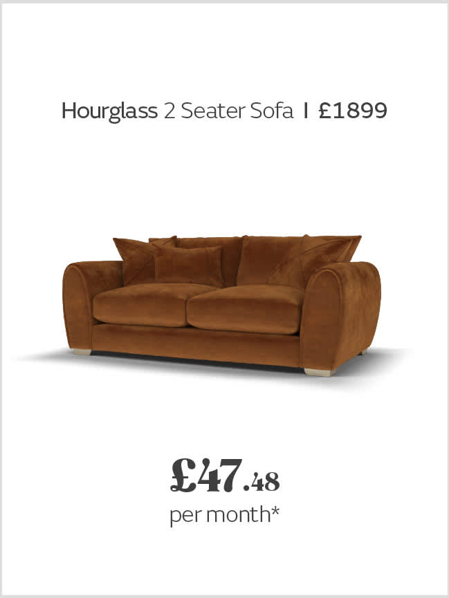 Hourglass 2 seater sofa